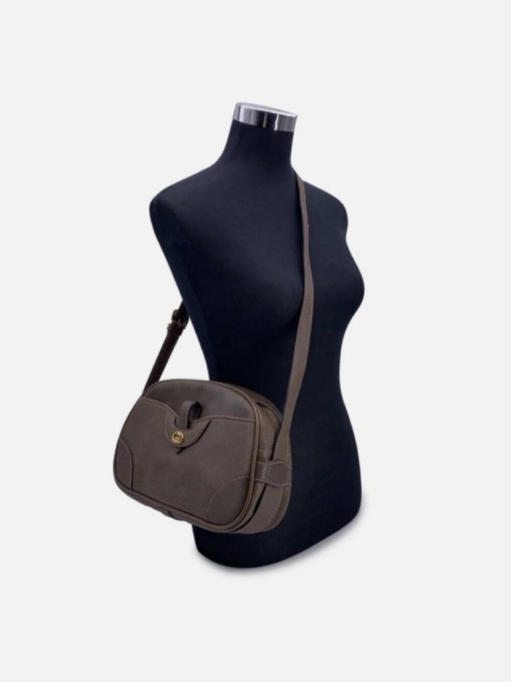 Gucci Ophidia Boarskin Leather Vintage 70’s Shoulder/CrossBody Bag Brown